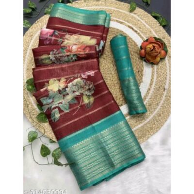 Nayra- Jacquard Printed Saree In Dola Silk