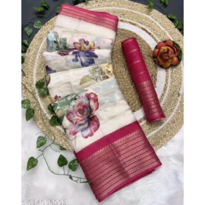 Nayra- Jacquard Printed Saree In Dola Silk