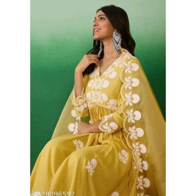 Kaya- Embroidered 3 Piece Kurta Set In Chinon Silk