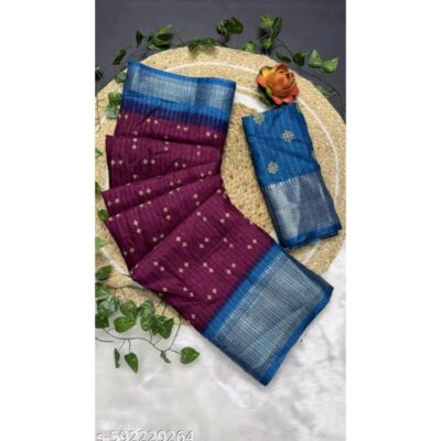 Niva- Dola Silk Saree With Zari Border