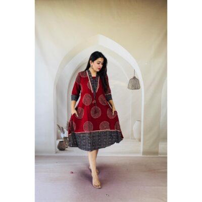 Kriti- Ajrakh Print One Piece Dress