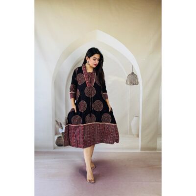 Kriti- Ajrakh Print One Piece Dress