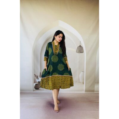 Kriti- Ajrakh Print One Piece Dress