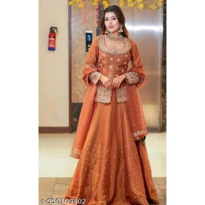 Noor- Embroidered Lehenga Choli Set In Silk