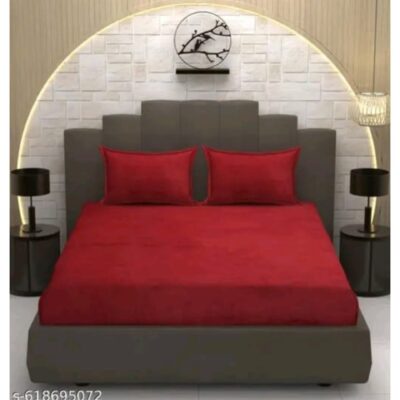 SoftNest- Flannel Elastic Fitted Bedsheet For King Size Bed