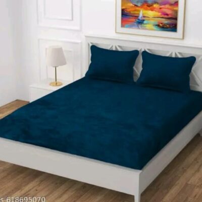 SoftNest- Flannel Elastic Fitted Bed Sheet For King Size Bed