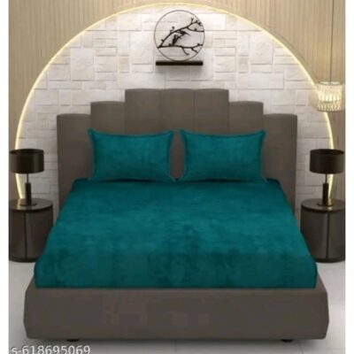 SoftNest- Flannel Elastic Fitted Bed Sheet For King Size Bed