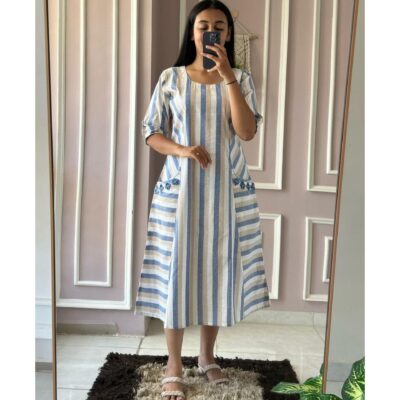 Aavi- Handcrafted A line One Piece Dress