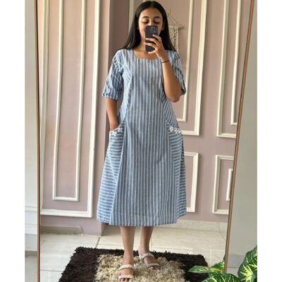 Aavi- Handcrafted A line One Piece Dress