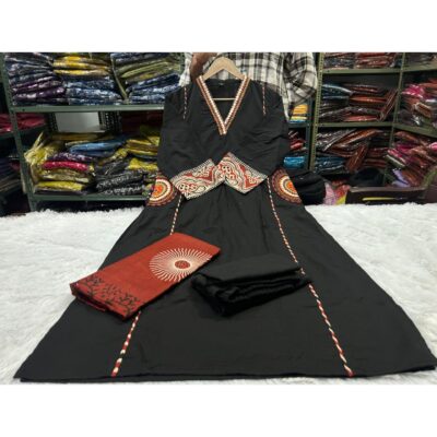 Naaz- Embroidered 3 Piece Suit Set In Cotton