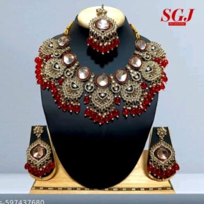 Orna- Alloy Jewellery Set With Kudan Stone