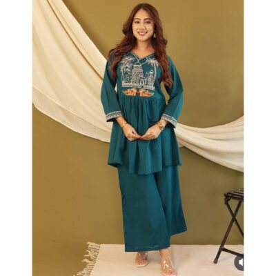 Raaya- Embroidered Co-ord Set In Cotton