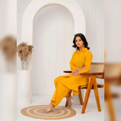 Ruhi - Cotton Co-ord Set With Collar Neck