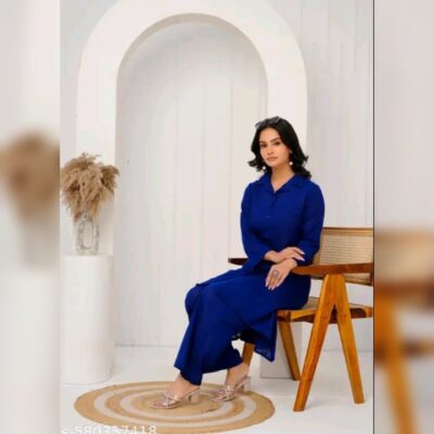 Ruhi - Cotton Co-ord Set With Collar Neck