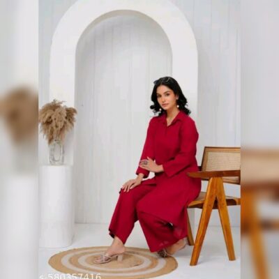 Ruhi - Cotton Co-ord Set With Collar Neck