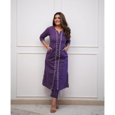 Taani- Embroidered Kurta Set In Cotton