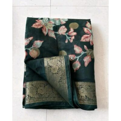 Vani- Floral Print Saree In Mul Cotton