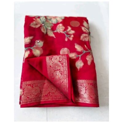 Vani- Floral Print Saree In Mul Cotton