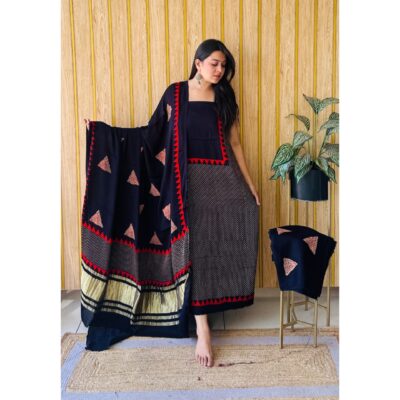 Raga- Handcrafted Modal Silk Ajrakh Suit Set