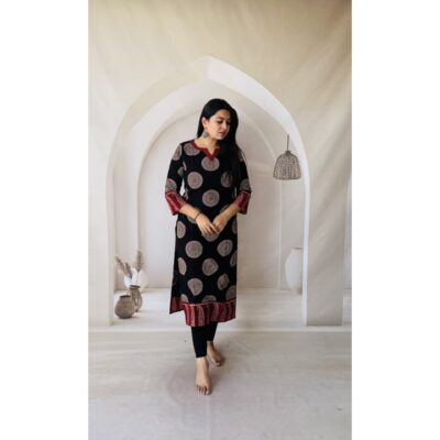 Rangriti- Ajrakh Print Kurti In Cotton