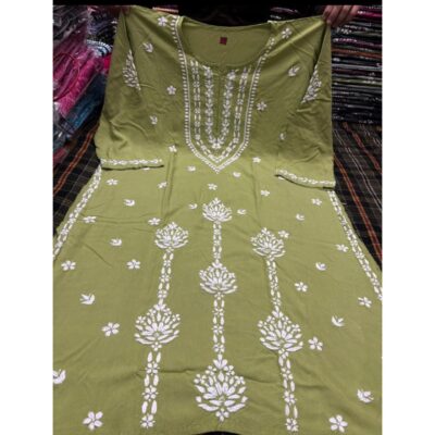 Noor- Handcrafted Chikankari Kurti In Rayon