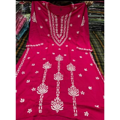 Noor- Handcrafted Chikankari Kurti In Rayon