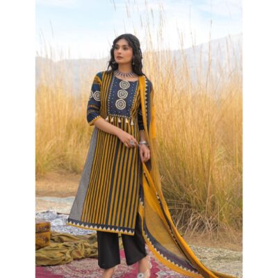 Aira- Embroidered 3 Piece Kurta Set In Cotton