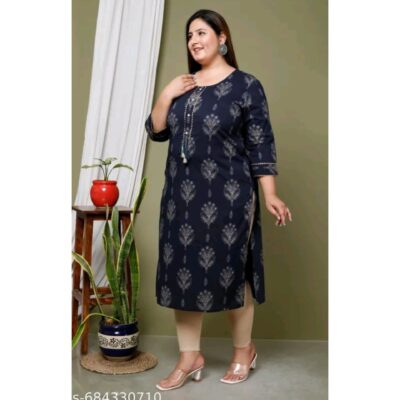 SoftCurve- Floral Print Kurta In Cotton