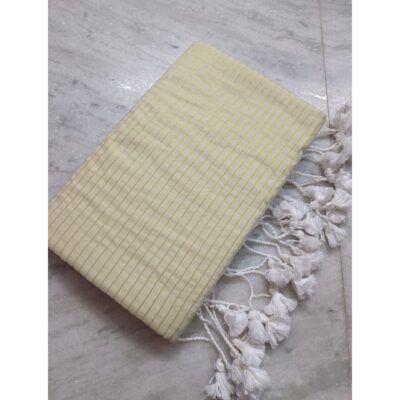 Veda- Cotton Saree With Zari Stripes