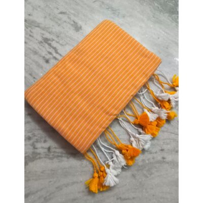 Veda- Cotton Saree With Zari Stripes