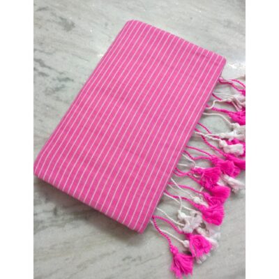 Veda- Cotton Saree With Zari Stripes
