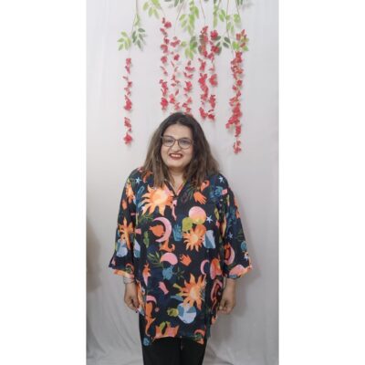 Kurvya- Printed Short Kurta In Rayon