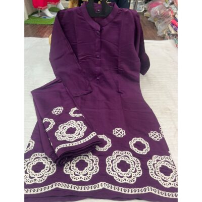 Avira- Cotton Silk Co-ord Set With Ribbon Work