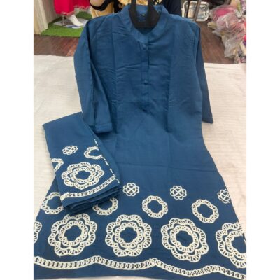 Avira- Cotton Silk Co-ord Set With Ribbon Work