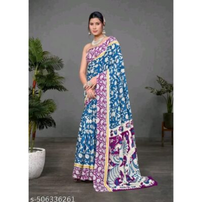 Dhara- Ajrakh Print Saree In Mulmul Cotton