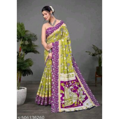 Dhara- Ajrakh Print Saree In Mulmul Cotton