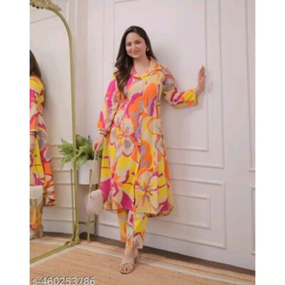 Vanya- Floral Print Co-ord Set In Rayon