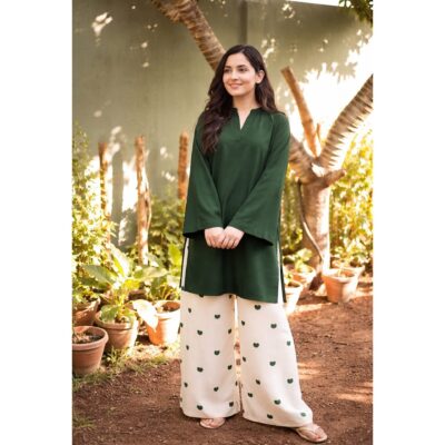 Zoya- Cotton Co-ord Set With Embroidered Palazzo