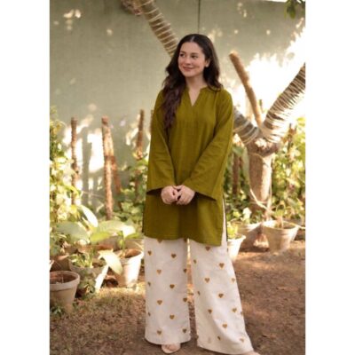 Zoya- Cotton Co-ord Set With Embroidered Palazzo