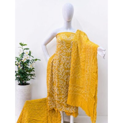 Dhani- Traditional Bandhani Suit Set In Cotton