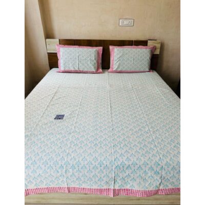 Homzy- Handblock Printed King Size Bedsheet