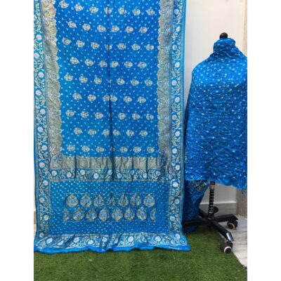 Raagini- Bandhani Saree With Banarsi Butti