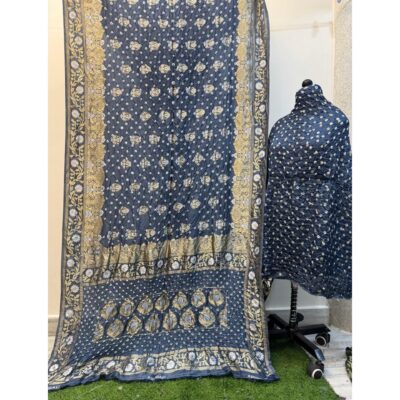 Raagini- Bandhani Saree With Banarsi Butti