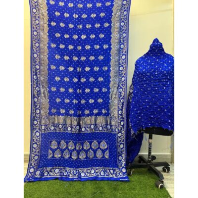 Raagini- Bandhani Saree With Banarsi Butti