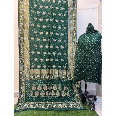 Raagini- Bandhani Saree With Banarsi Butti