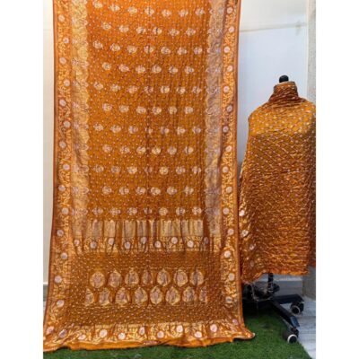 Raagini- Bandhani Saree With Banarsi Butti