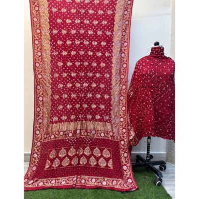 Raagini- Bandhani Saree With Banarsi Butti