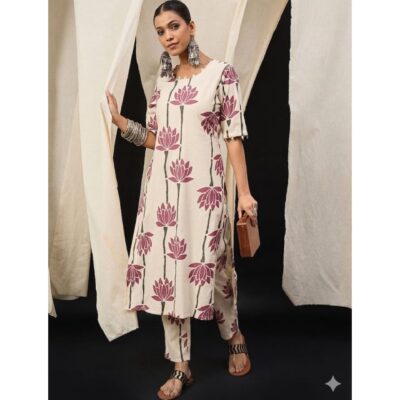 Gulnaar- Floral Straight Kurta Set