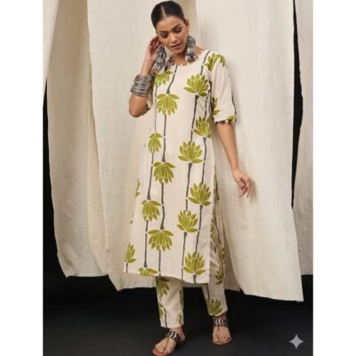 Gulnaar- Floral Straight Kurta Set