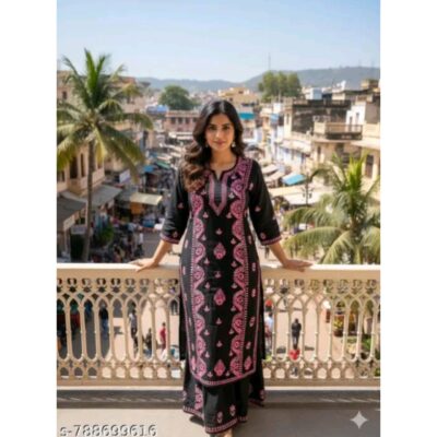 Adaa- Chikankari Kurta Palazzo Set